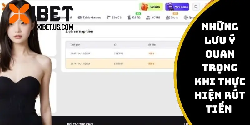 Lưu ý quan trọng khi rút tiền