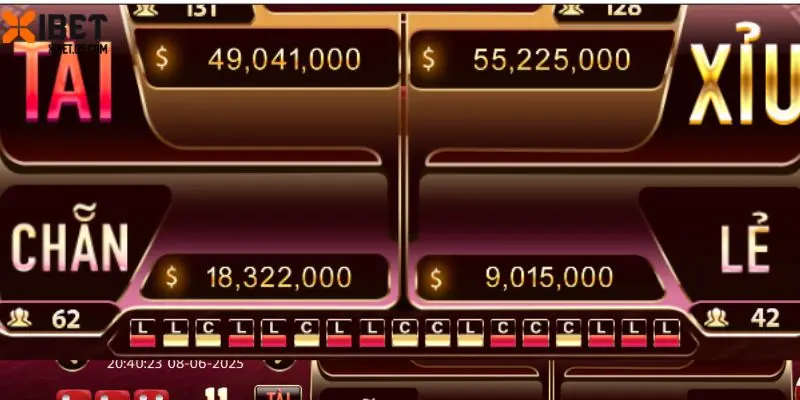 Các cửa cược chính trong game tài xỉu