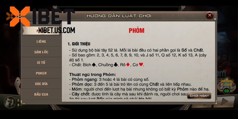 Nguyên tắc xác định thắng thua trong Phỏm XIBET