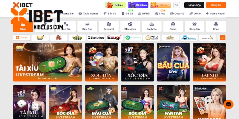 Điểm danh trò chơi casino hot tại XIBET
